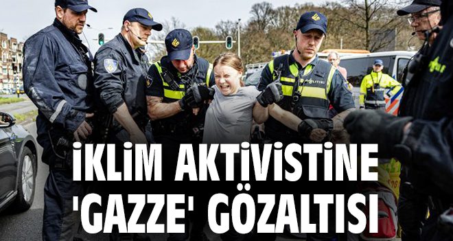 web sitesinde haber muhabirisin bu içeriğe göre dikkat çekici başlık yazar mısın. Başlığın uzunluğu en fazla 50 karakter olsun 
					<p>İklim aktivisti Greta Thunberg, Danimarka’nın başkenti Kopenhag’da İsrail’in Gazze saldırılarına karşı gerçekleştirilen protesto gösterisine katıldı. Gösteriyi organize eden öğrenci grubunun sözcüsü, İsrail karşıtı eylemde Thunberg’in gözaltına alındığını duyurdu. Danimarka polisi ise, yaklaşık 20 kişinin Kopenhag Üniversitesi’nde girişi engellemesi ve 3 kişinin içeri girmesinin ardından 6 kişinin gözaltına alındığını duyurdu.</p><p>Polis, gözaltına alınanların kimliklerine ilişkin bir açıklama yapmazken İşgale Karşı Öğrenciler grubunun sözcüsü gözaltına alınanlar arasında Thunberg’in de bulunduğunu bildirdi.</p><p></p>