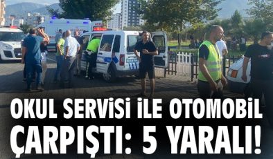 Minibüs ve otomobil çarpıştı: 5 öğrenci yaralı