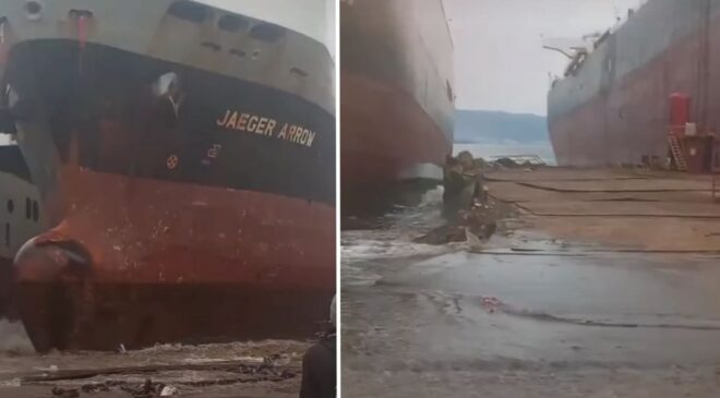 Aliağa’da Dev Geminin Karaya Oturma Krizi!