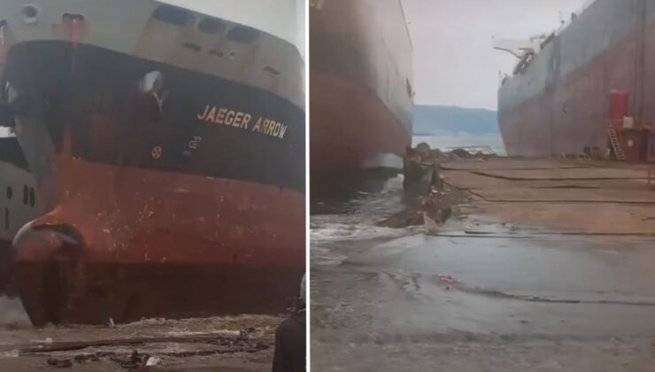 Aliağa’da Dev Geminin Karaya Oturma Krizi!